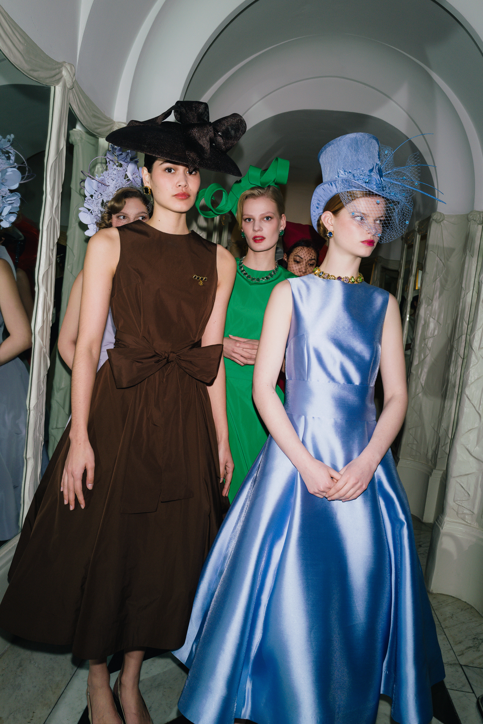 Models at the Royal Ascot Millinery Collective. 