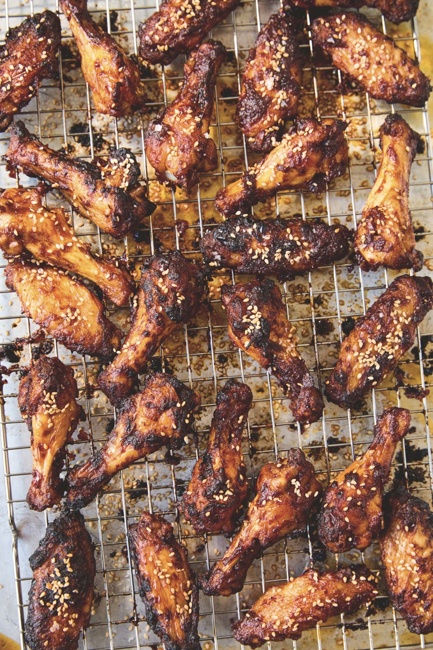 Chicken wings, Alexandra Dudley cookbook.