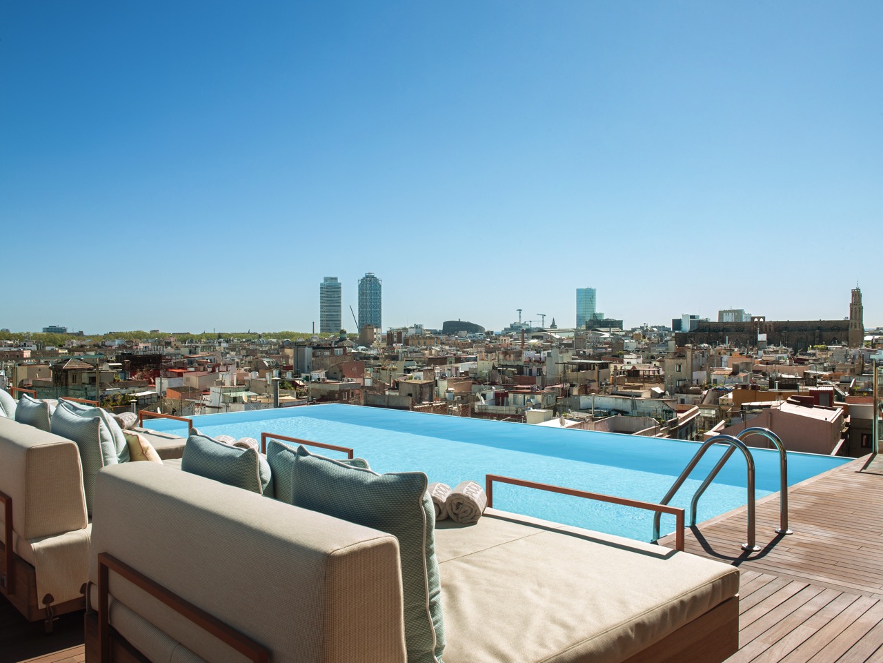 Grand Hotel Central Barcelona infinity pool. 