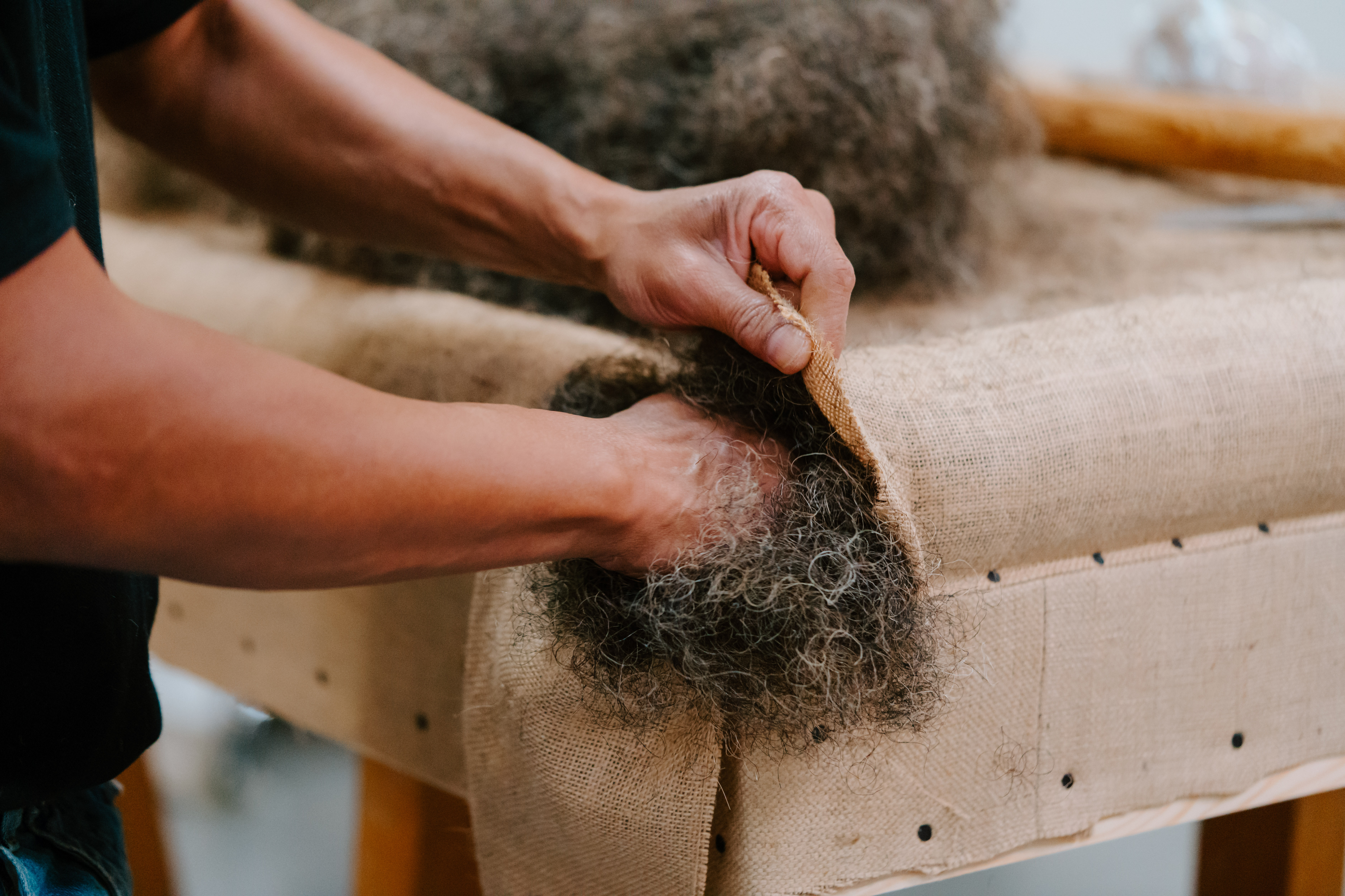 Natural materials, hotel bedding at home. 