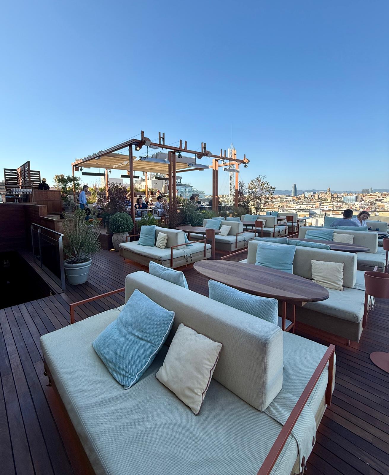 Dining at La Terraza, Grand Hotel Central Barcelona.