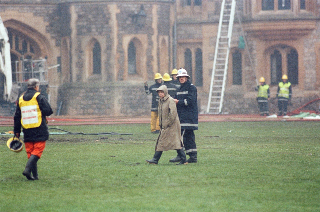 Queen Elizabeth II fire. 