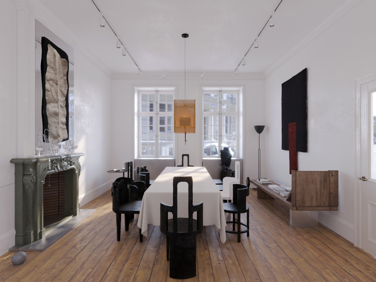 Dining room, risotto recipe. 