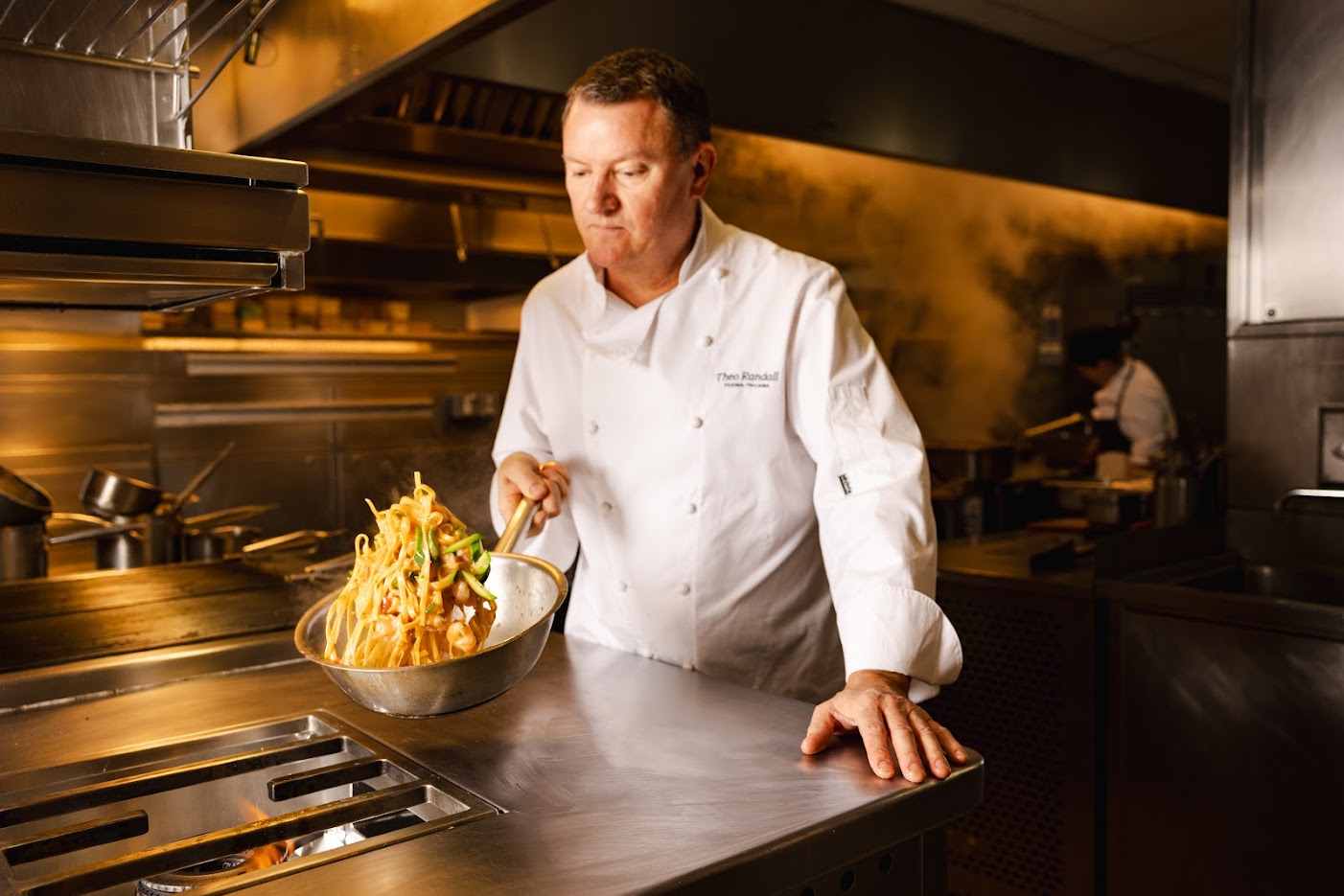 Theo Randall busy in the kitchen