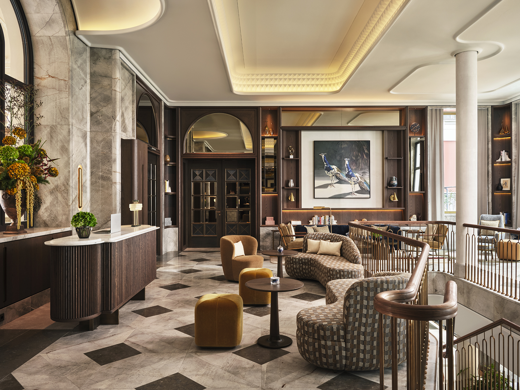 Rosewood Munich hotels lobby. 