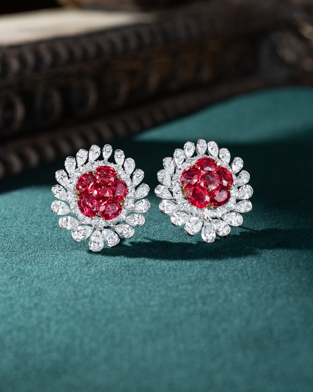 Earrings, luxury industry. 