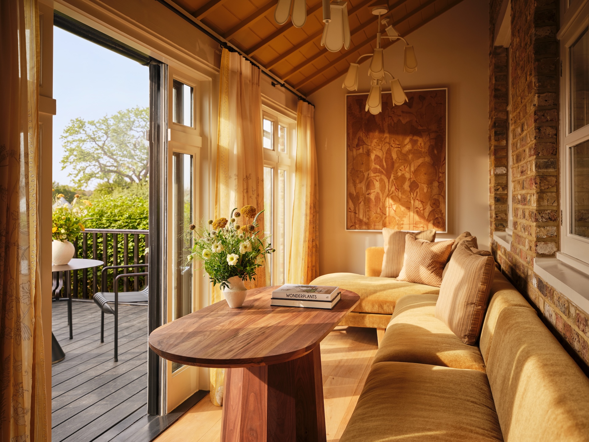 Luxury Suites in London- terrace of the stable suite at Coworth Park. 