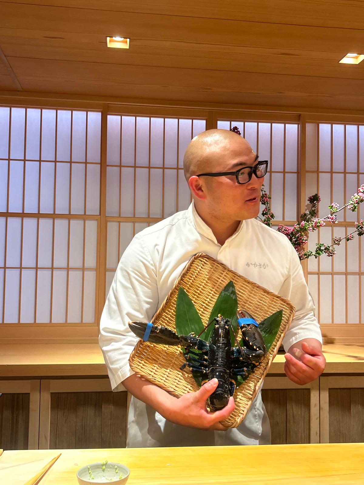 best sushi in london - live lobster at sushi kanesaka. 