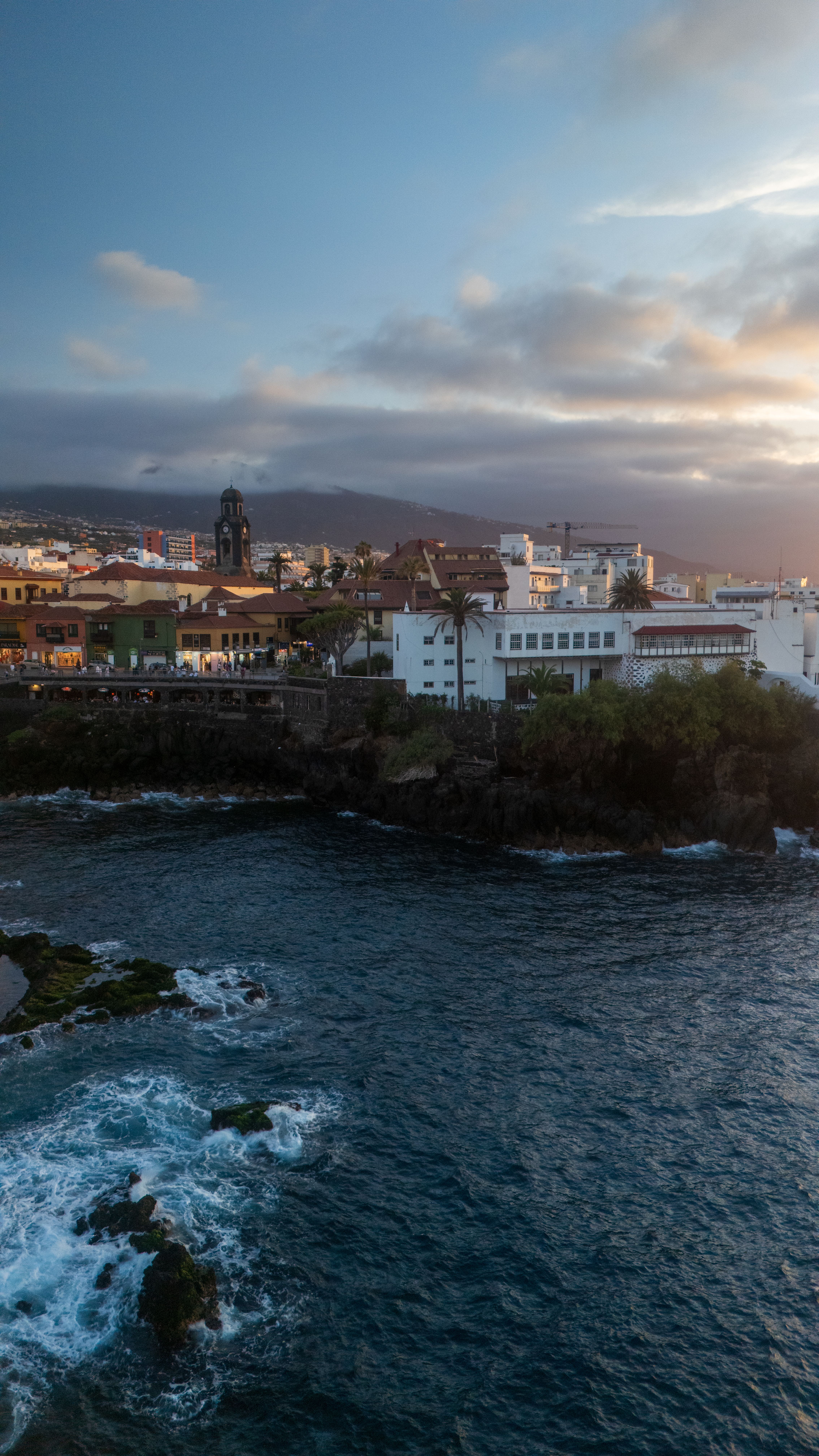 Puerto de la Cruz at dusk. 