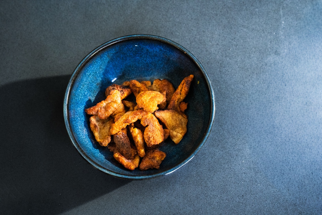 Chicken scratchings, Jay Rayner. 