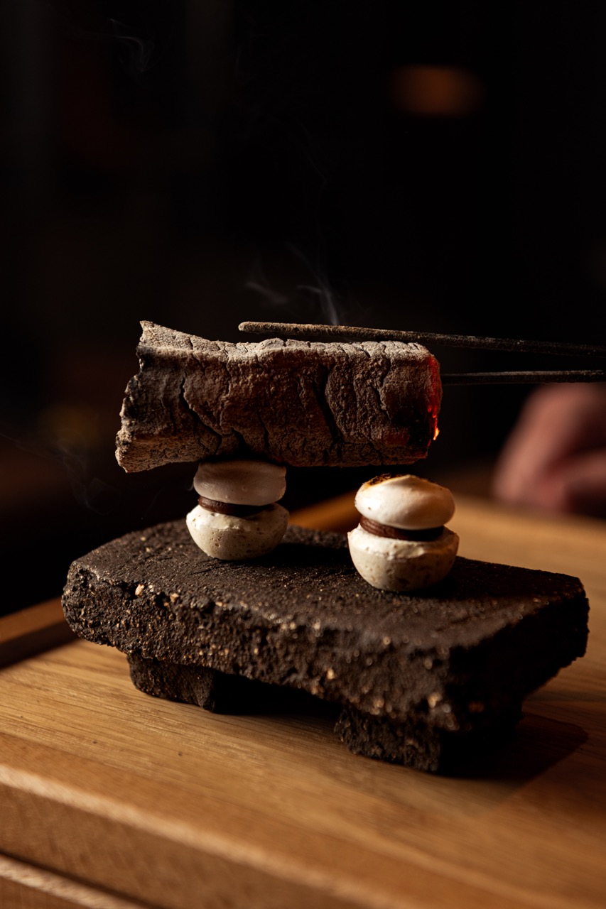 open-fire coals.