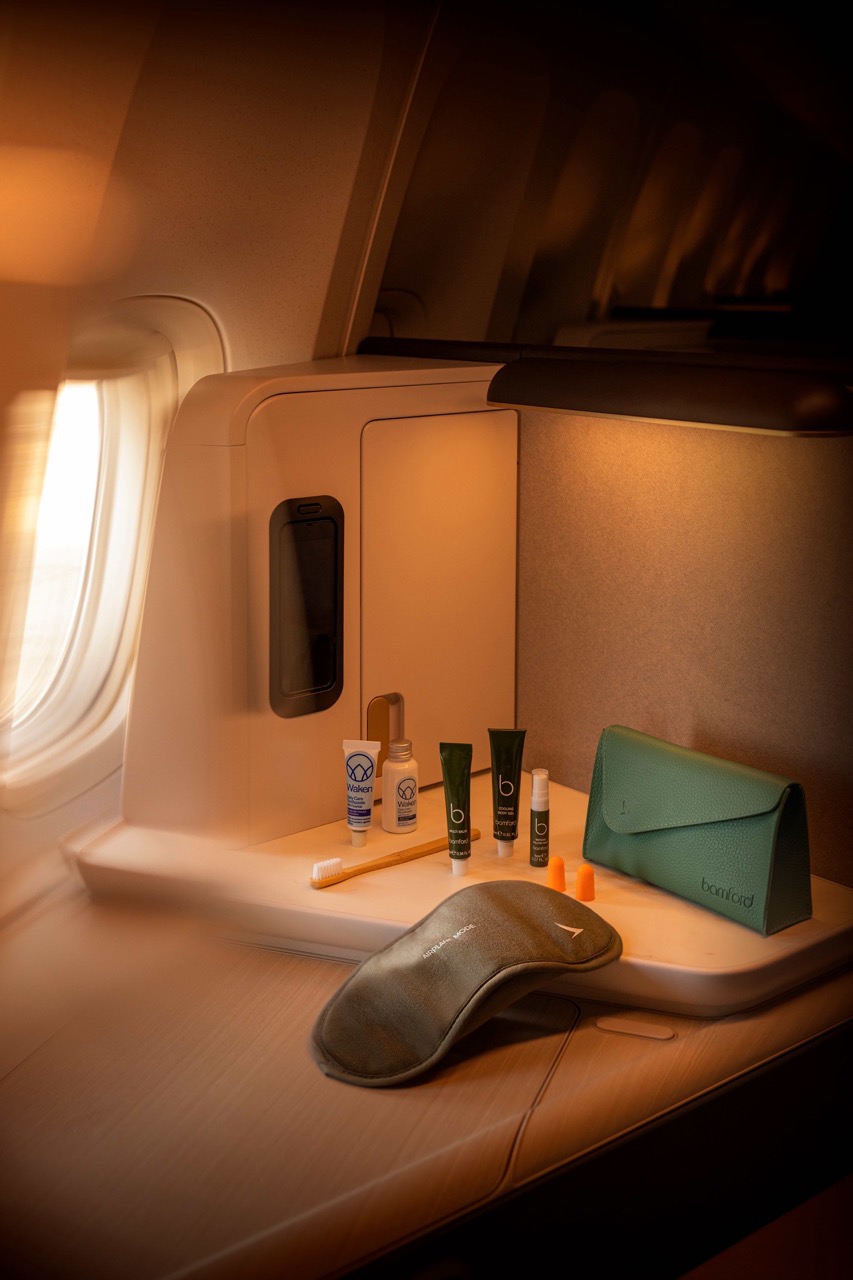 Cathay Pacific amenity kits. 