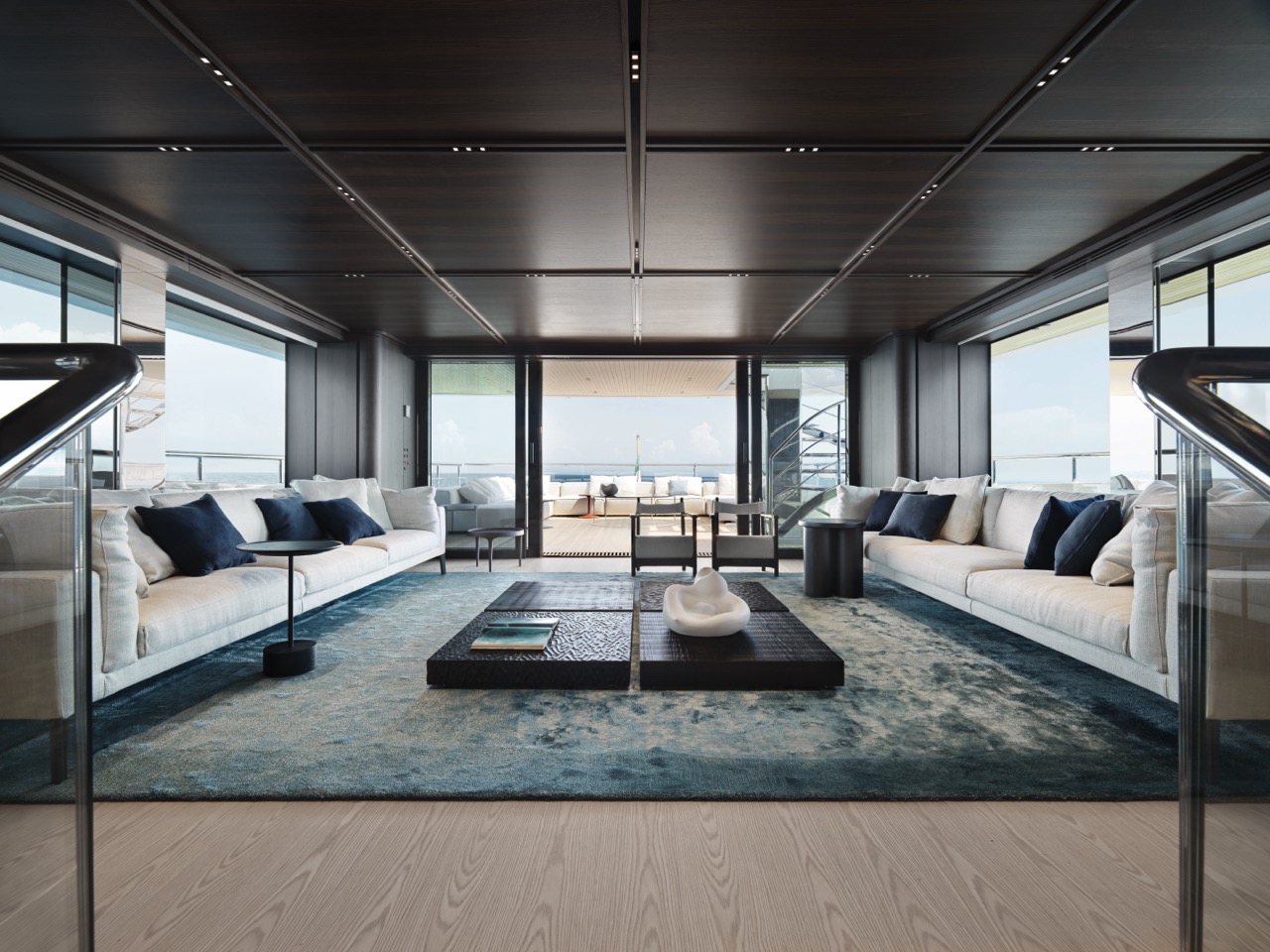 A Sanlorenzo main deck salon. 