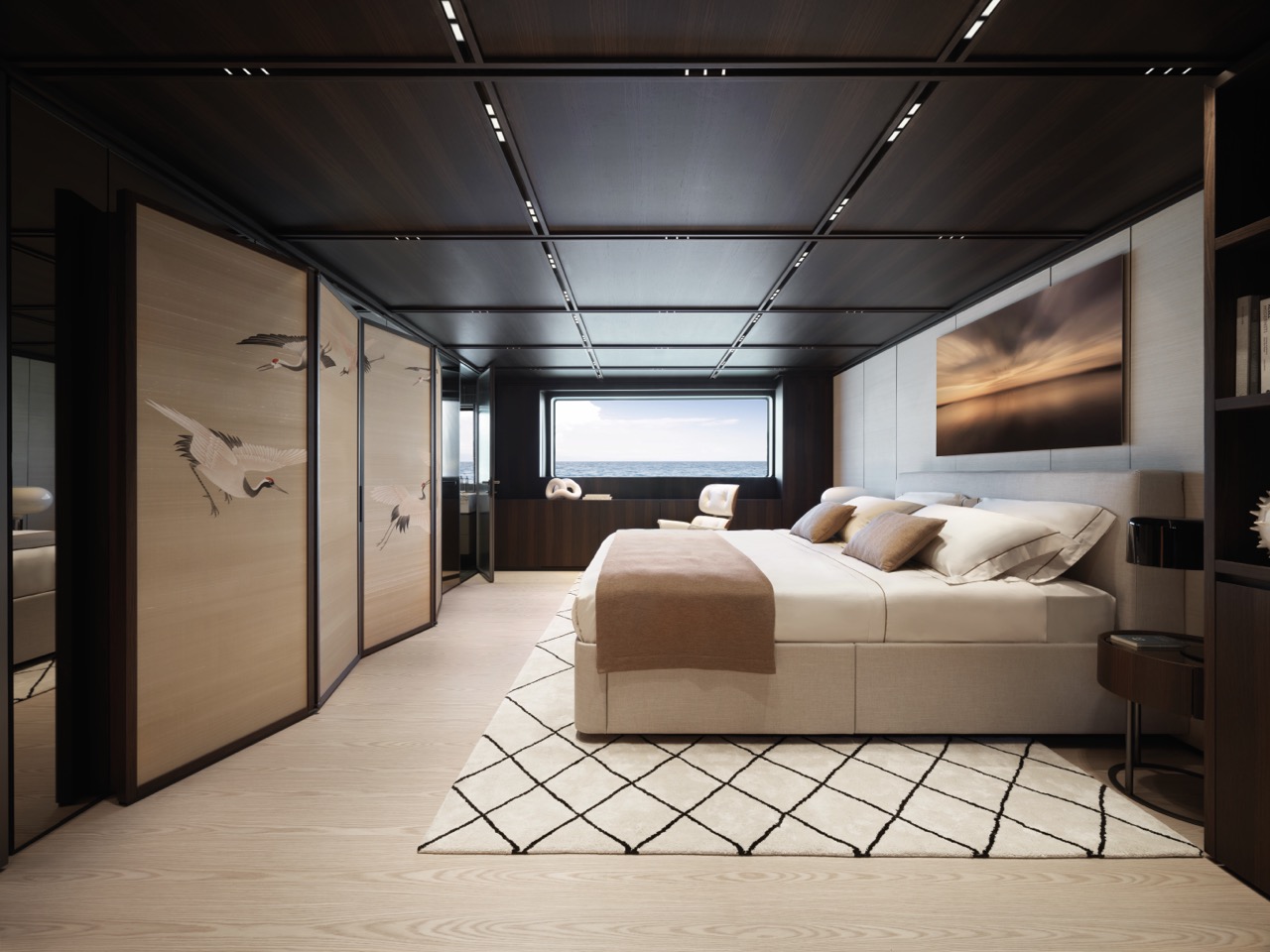 Owner's cabin, Sanlorenzo. 