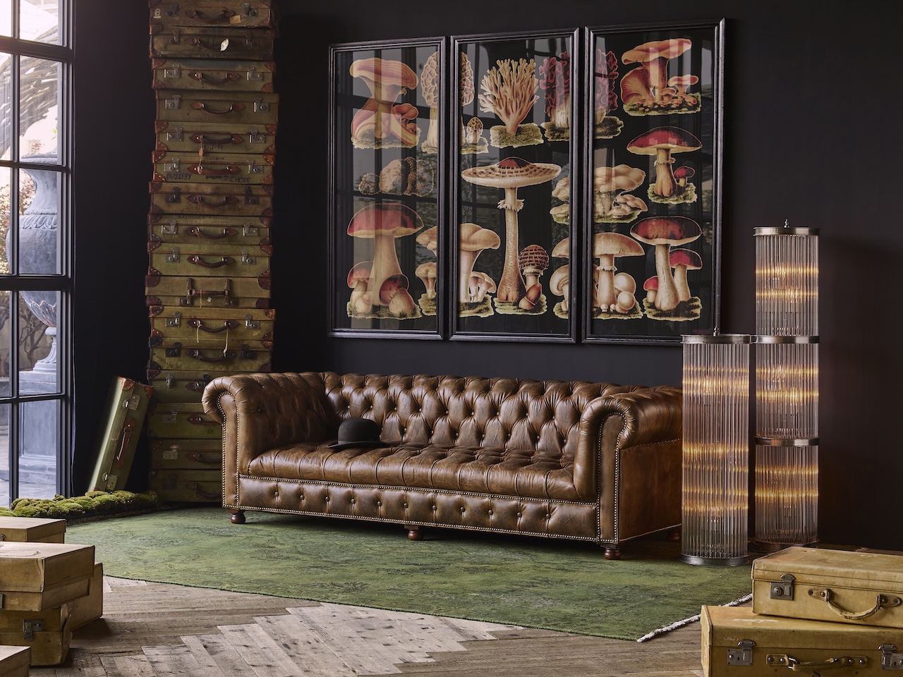 Luxury Sofas Timothy Oulton's Westminster Button in Buckd N Brokn Leather