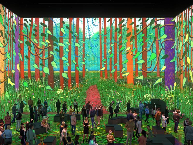 Installation of David Hockney's "The Arrival of Spring in Woldgate, East Yorkshire in 2011 (twenty eleven)"