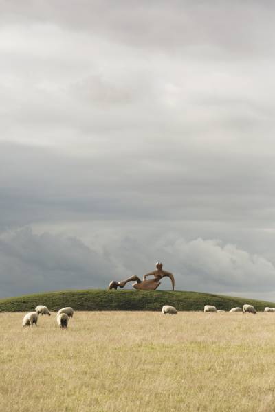 art and fashion combine with Henry Moore’s sculptures inspiring Burberry