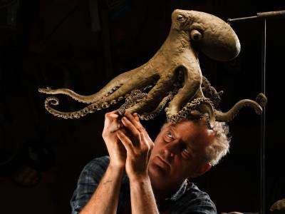 Hamish Mackie sculpting Octopus