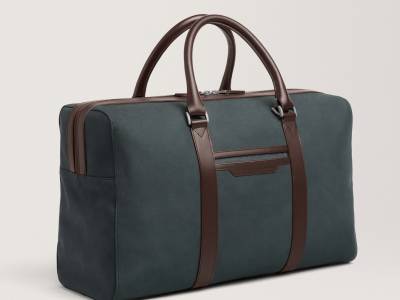 Hackett London's new luxury navy weekend travel bag for Carl Friedrik