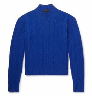 Burberry, Aran-knit wool and cashmere-blend sweater, £595