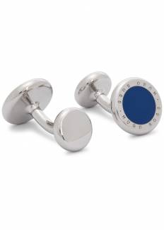 Hugo Boss Tobin blue enamel silver tone cufflinks