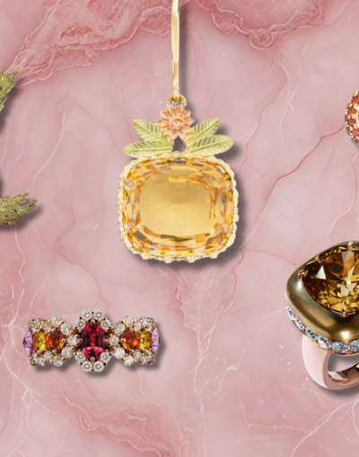 Coloured gemstone jewellery.