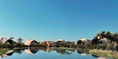 Glamping at Domes Resort Athens with outdoor pool