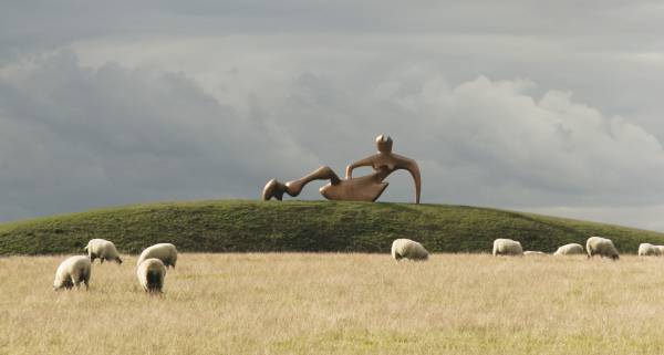 art and fashion combine with Henry Moore’s sculptures inspiring Burberry
