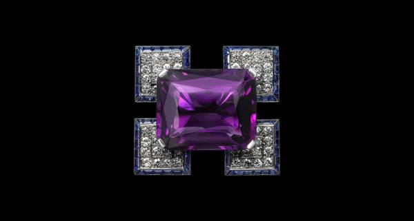 Cartier V A - Amethyst Brooch by Cartier